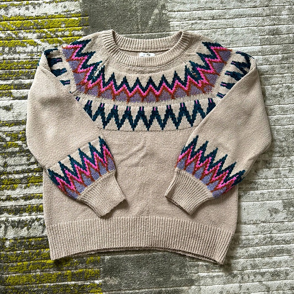 Maurices Womens Sweater Size Medium Tan/Blue/Pink/Orange Great Condition!!